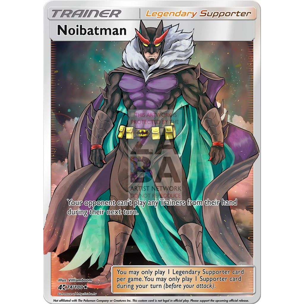 Noibatman (Legendary Trainer) Custom Pokemon Card Silver Foil