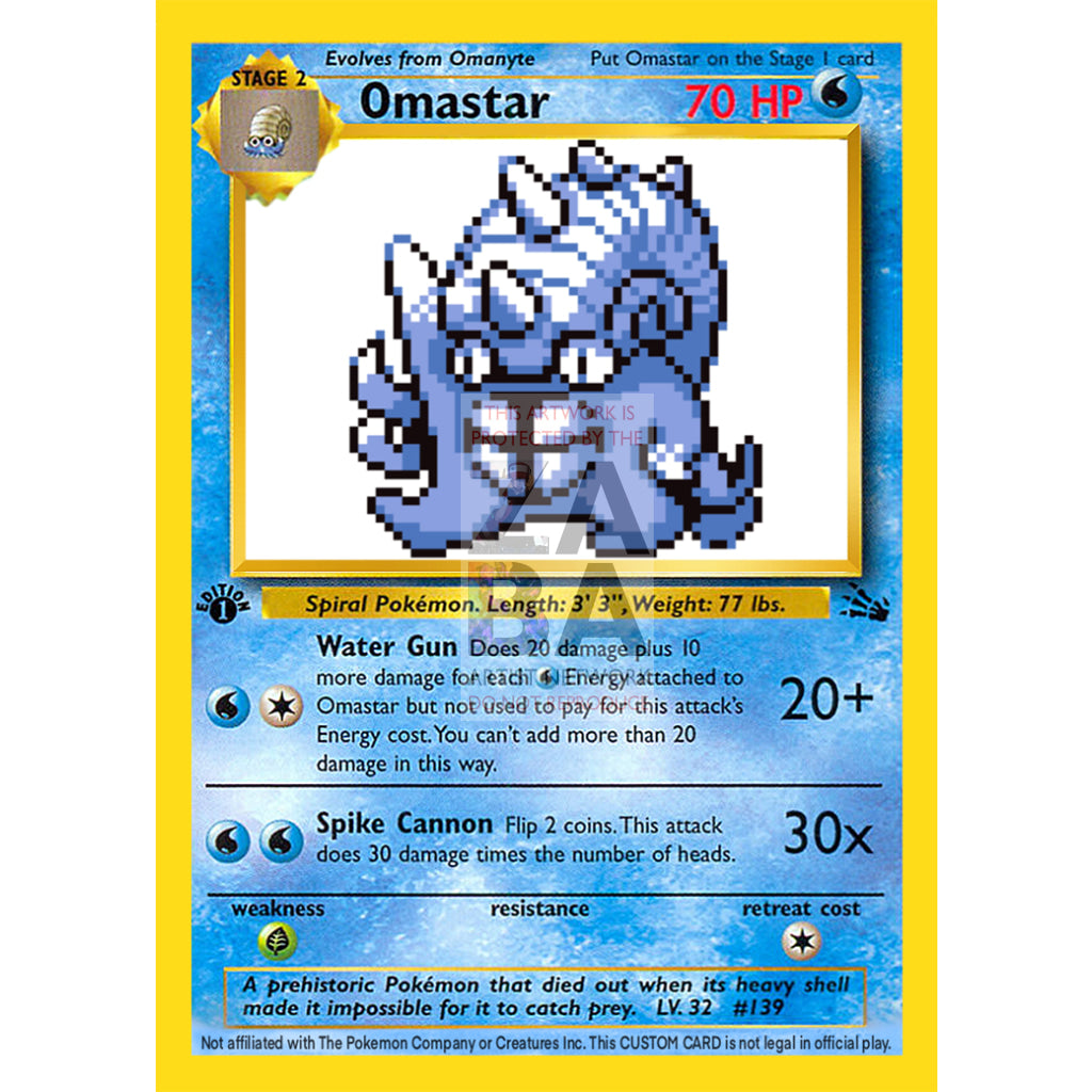 Omastar Game Sprite Custom Pokemon Card - ZabaTV