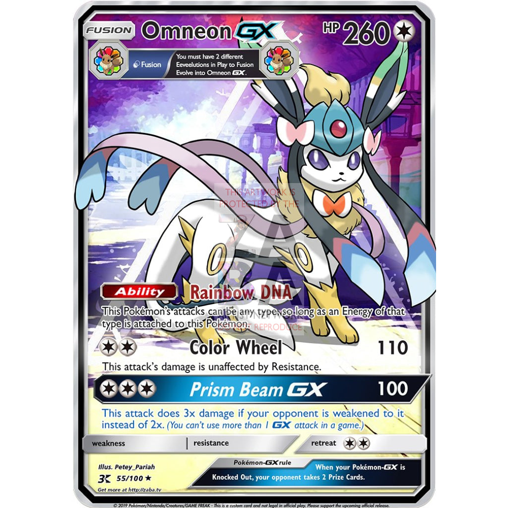 Omneon GX (Every Eevee Fusion) Custom Pokemon Card - ZabaTV