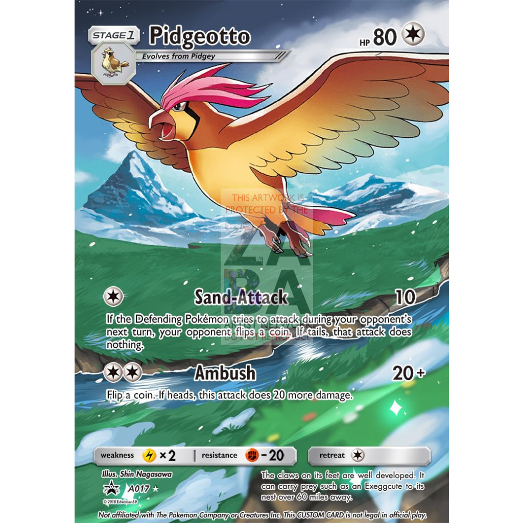 Pidgeotto 76/106 Flashfire Extended Art Custom Pokemon Card - ZabaTV