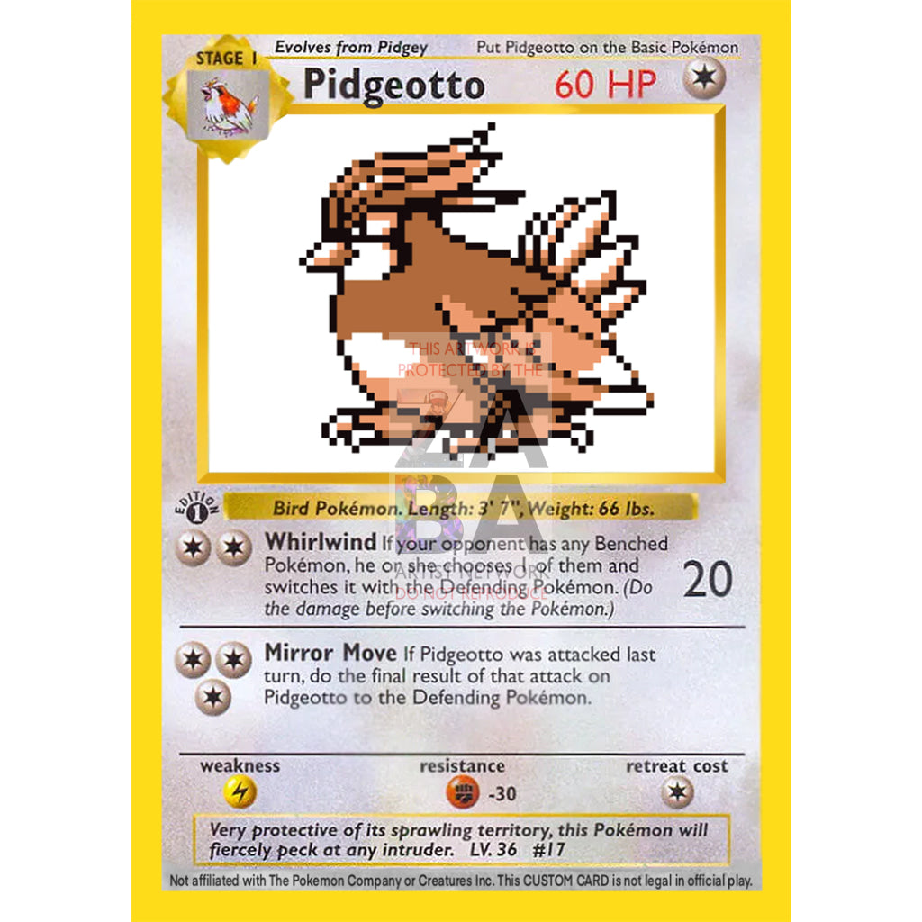 Pidgeotto Game Sprite Custom Pokemon Card - ZabaTV
