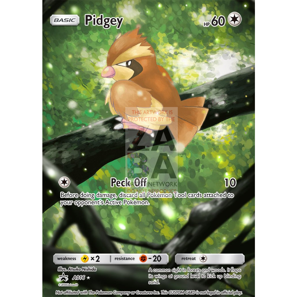 Pidgey 75/106 Flashfire Extended Art Custom Pokemon Card - ZabaTV