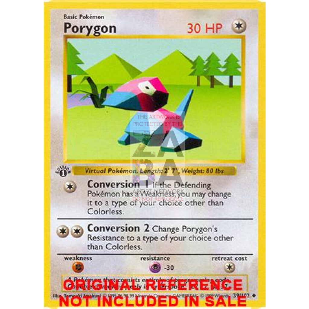 Porygon 39/102 Base Set Extended Art Custom Pokemon Card - ZabaTV