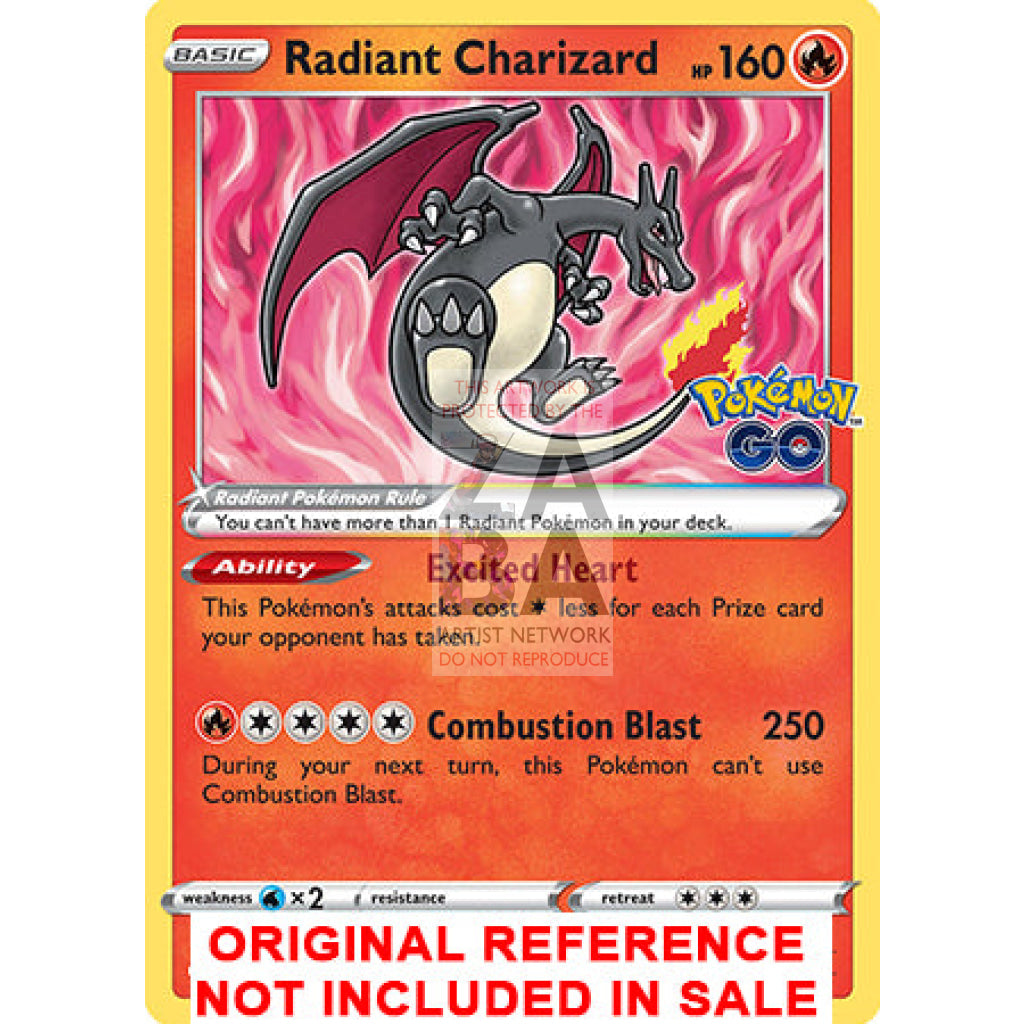 Radiant Charizard 011/078 Pokemon GO Extended Art Custom Pokemon Card - ZabaTV