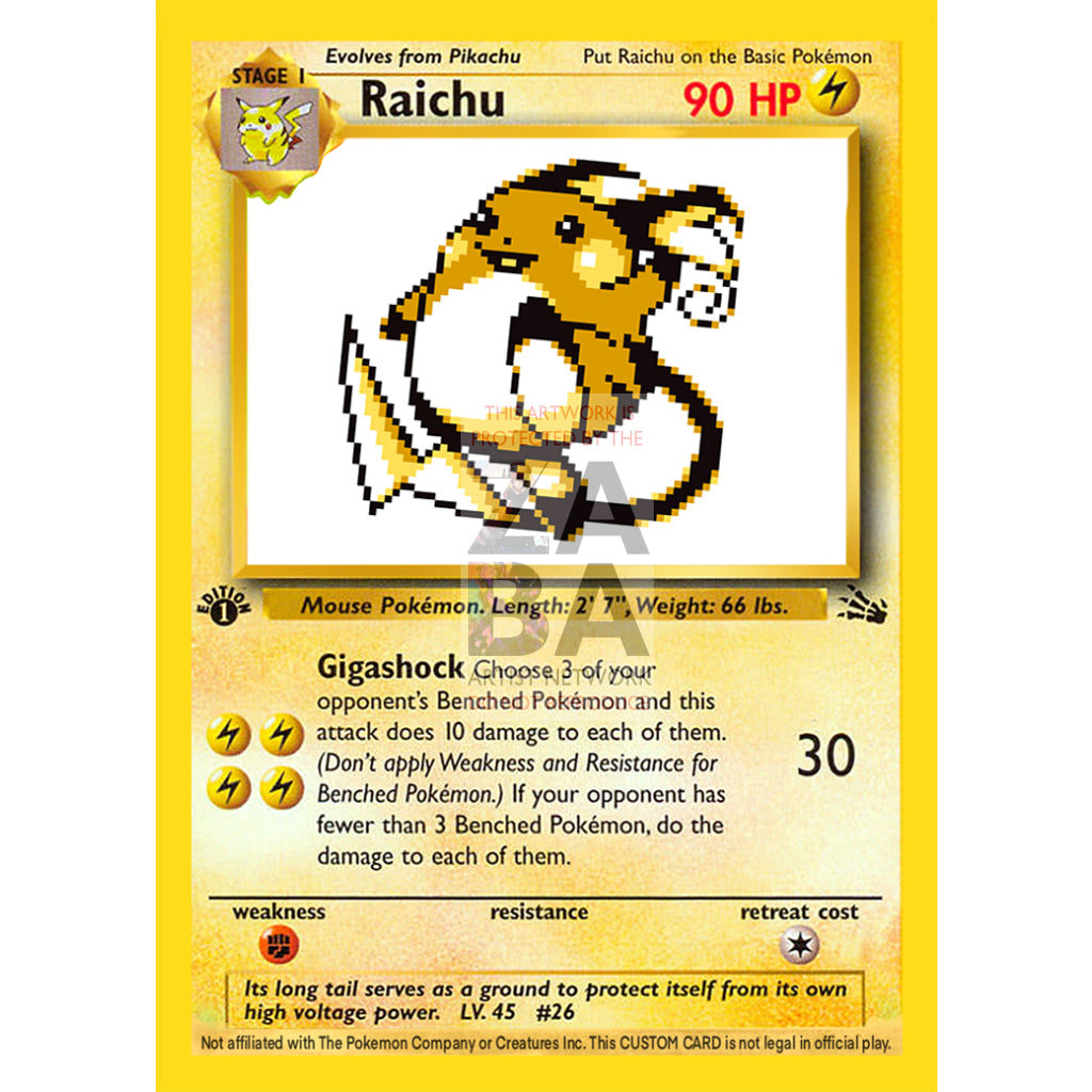 Raichu Game Sprite Custom Pokemon Card - ZabaTV