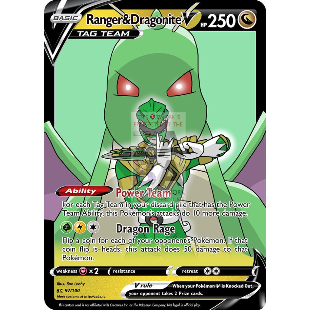 Ranger & Dragonite V Custom Pokemon Card - ZabaTV