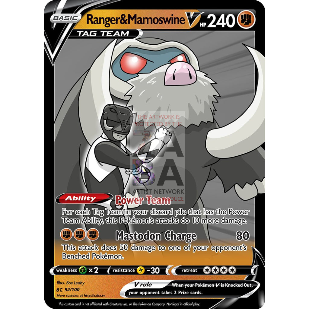 Ranger & Mamoswine V Custom Pokemon Card - ZabaTV