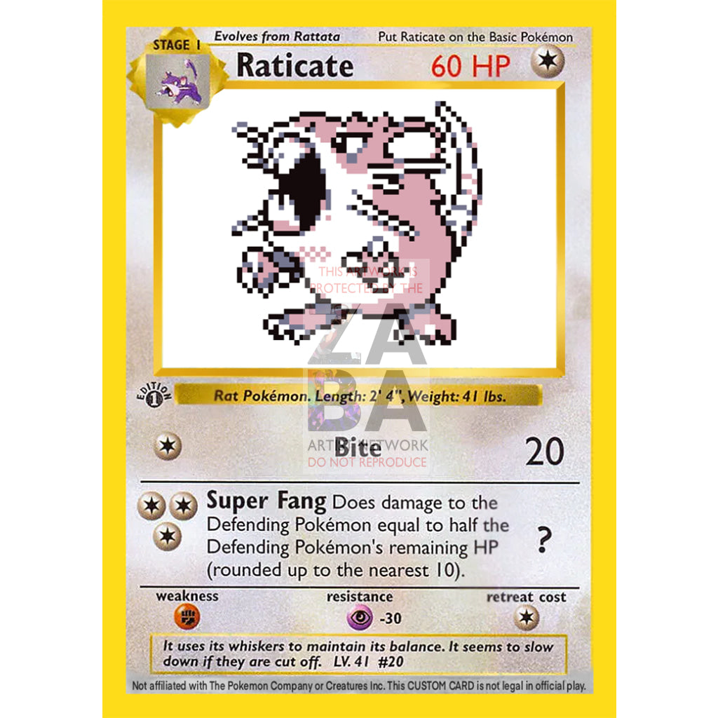 Raticate Game Sprite Custom Pokemon Card - ZabaTV