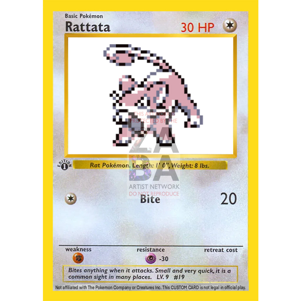 Rattata Game Sprite Custom Pokemon Card - ZabaTV
