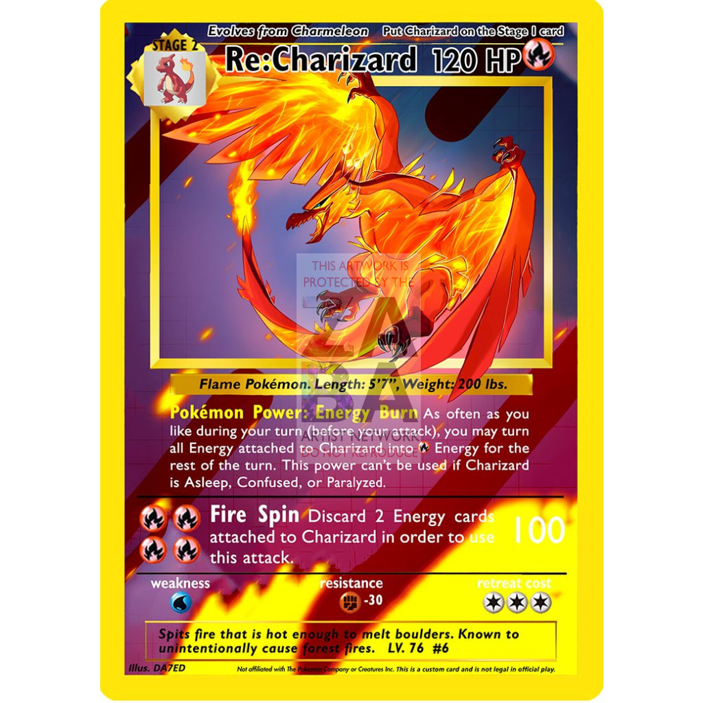 Re:Charizard 4/102 Base Set Remix Custom Pokemon Card - ZabaTV