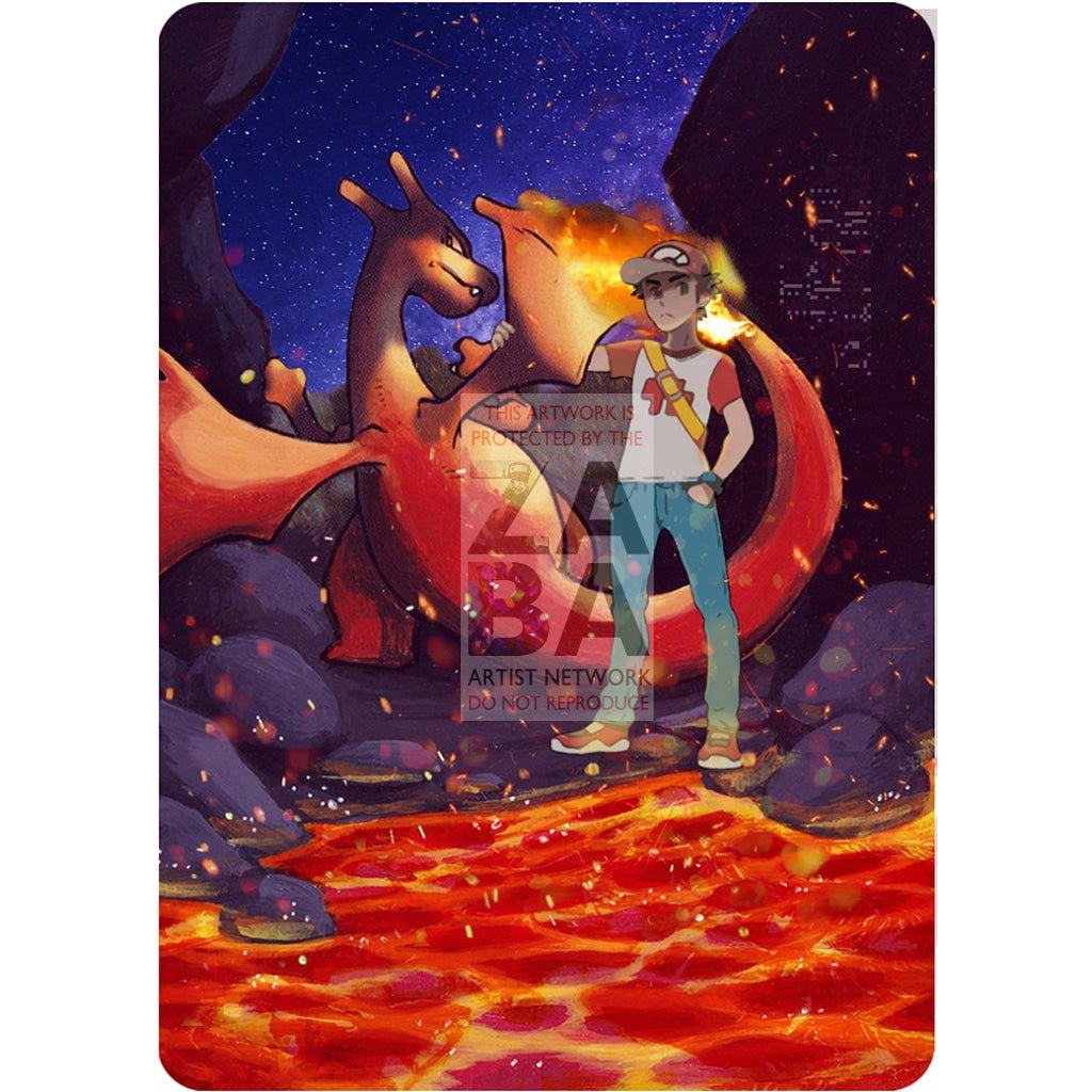 Red's Charizard GX Custom Pokemon Card - ZabaTV