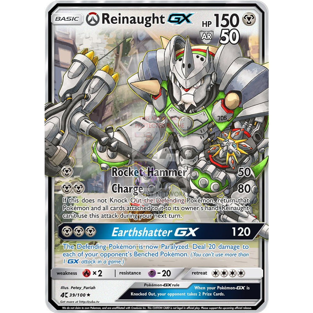 Reinaught GX (Reinhardt + Chesnaught) Custom Overwatch + Pokemon Card - ZabaTV