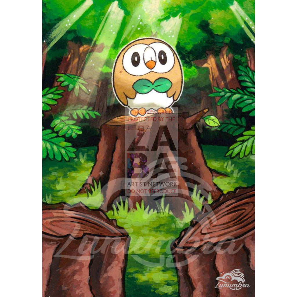 Rowlet 9/149 Sun & Moon Extended Art Custom Pokemon Card - ZabaTV