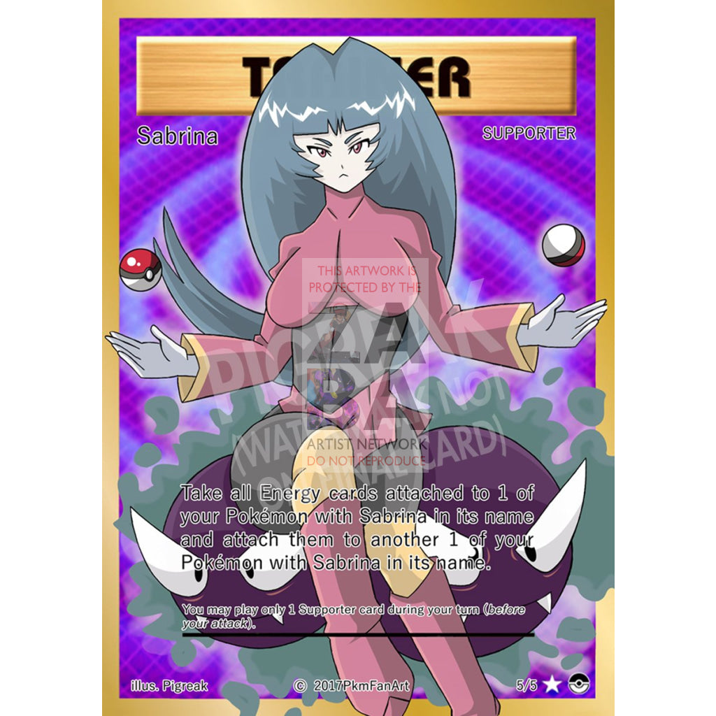 Sabrina Trainer Card PIGREAK Custom Pokemon Card - ZabaTV