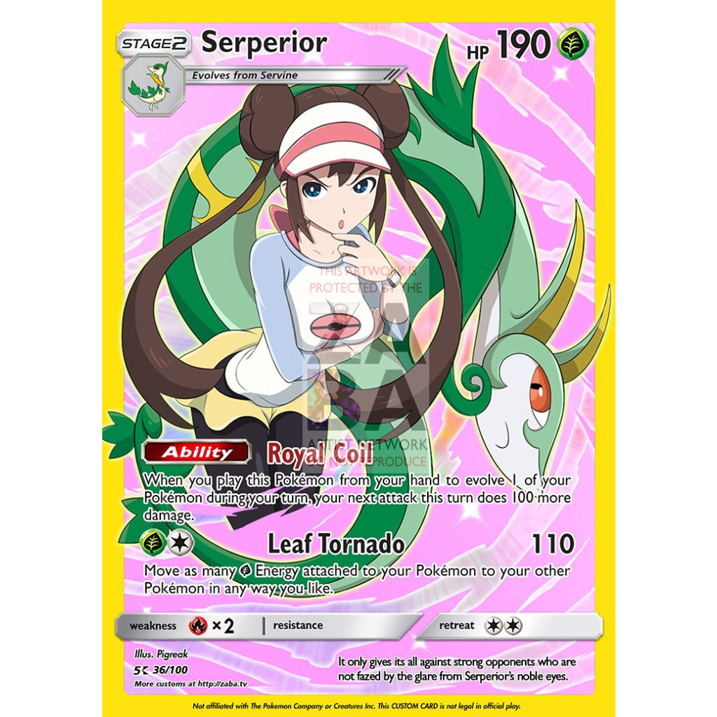 Serperior (Rosa Character Card) Custom Pokemon Card - ZabaTV