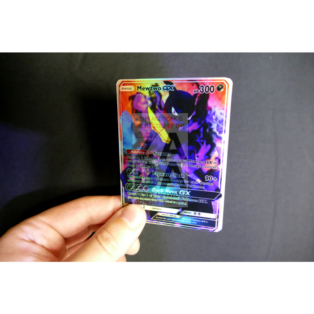 Shadow Mewtwo GX FULL ART Custom Pokemon Card - ZabaTV