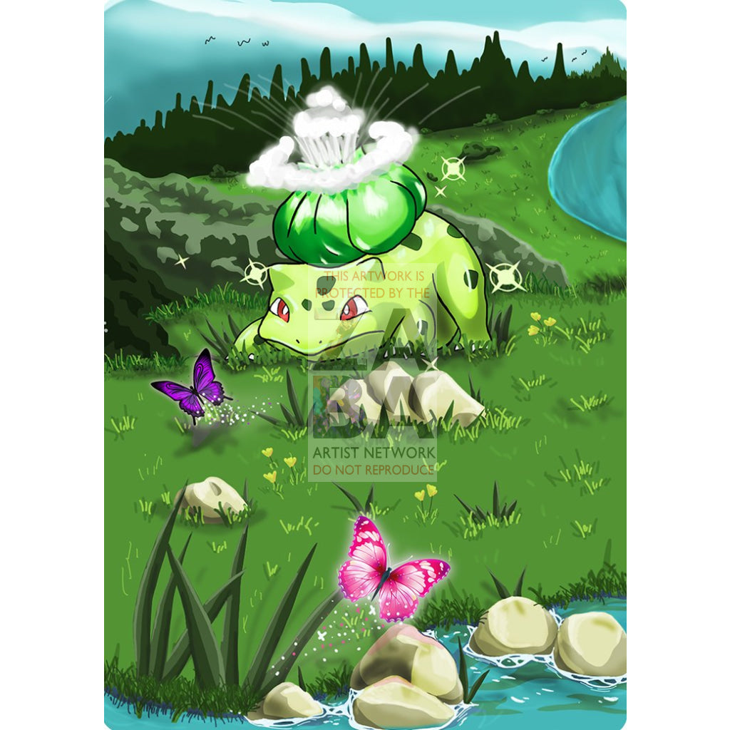 Shining Bulbasaur 44/102 Base Set Extended Art - Custom Pokemon Card - ZabaTV