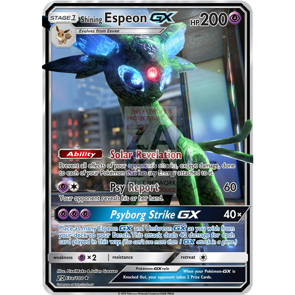 Shining Espeon Gx Custom Pokemon Card