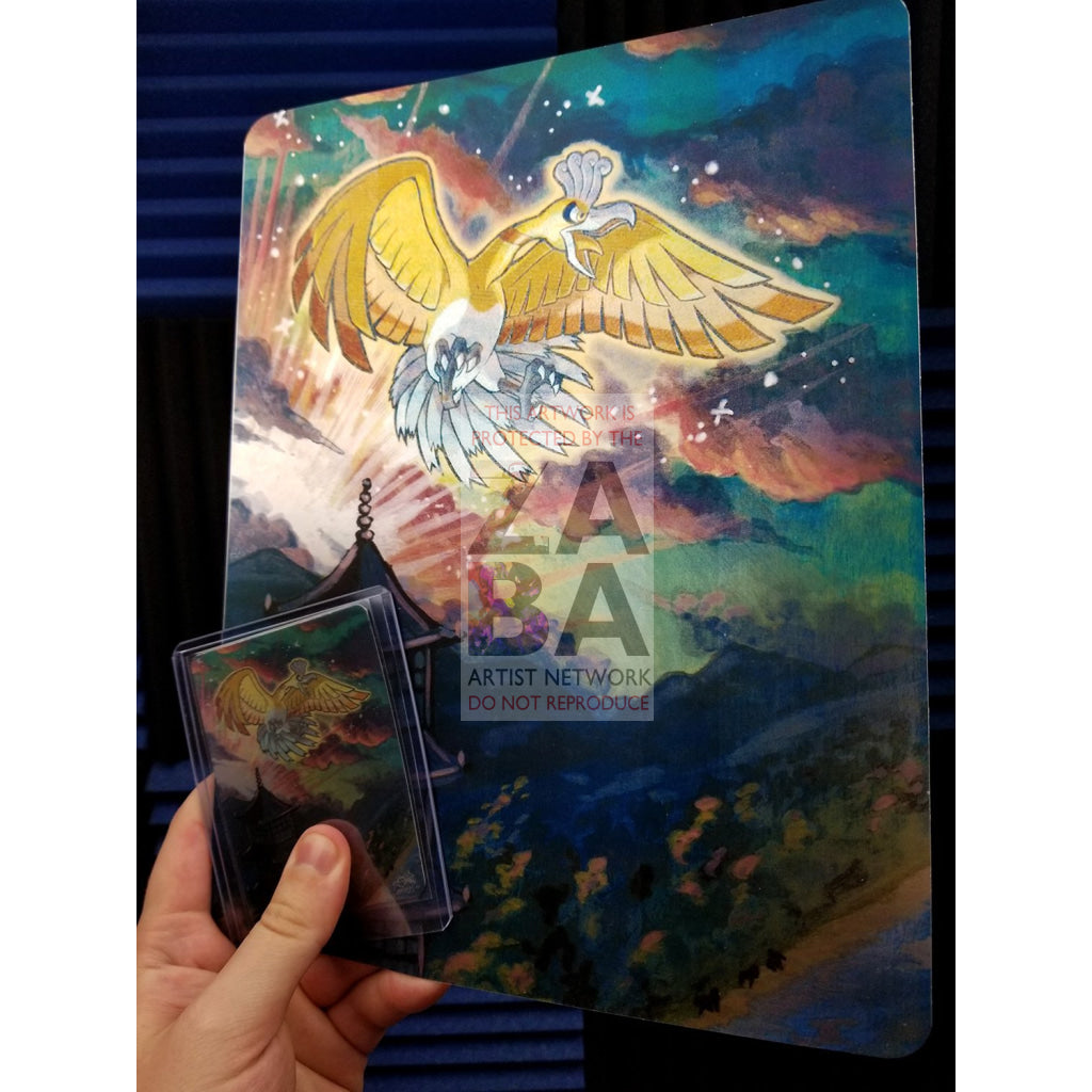 Shining Ho-Oh SM70 8"x10.5" Holographic Poster + Card Gift Set - ZabaTV