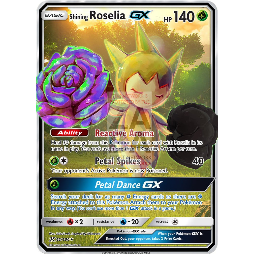 Shining Roselia GX Custom Pokemon Card - ZabaTV