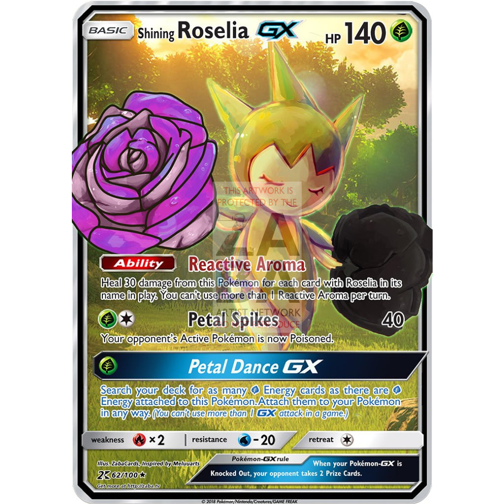Shining Roselia GX Custom Pokemon Card - ZabaTV