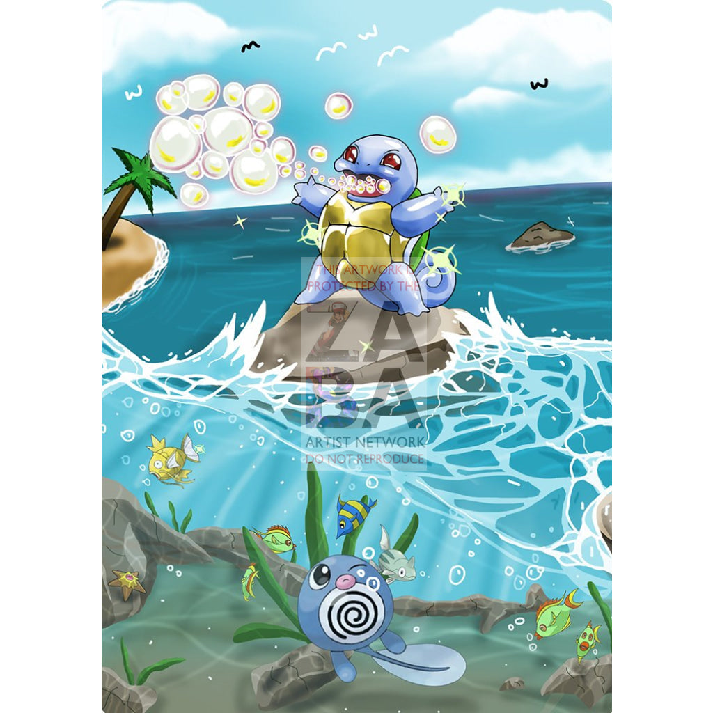 Shining Squirtle 63/102 Base Set Extended Art - Custom Pokemon Card - ZabaTV