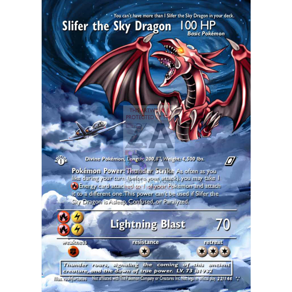 Slifer the Sky Dragon as a Pokemon v2 Card Custom Card - ZabaTV
