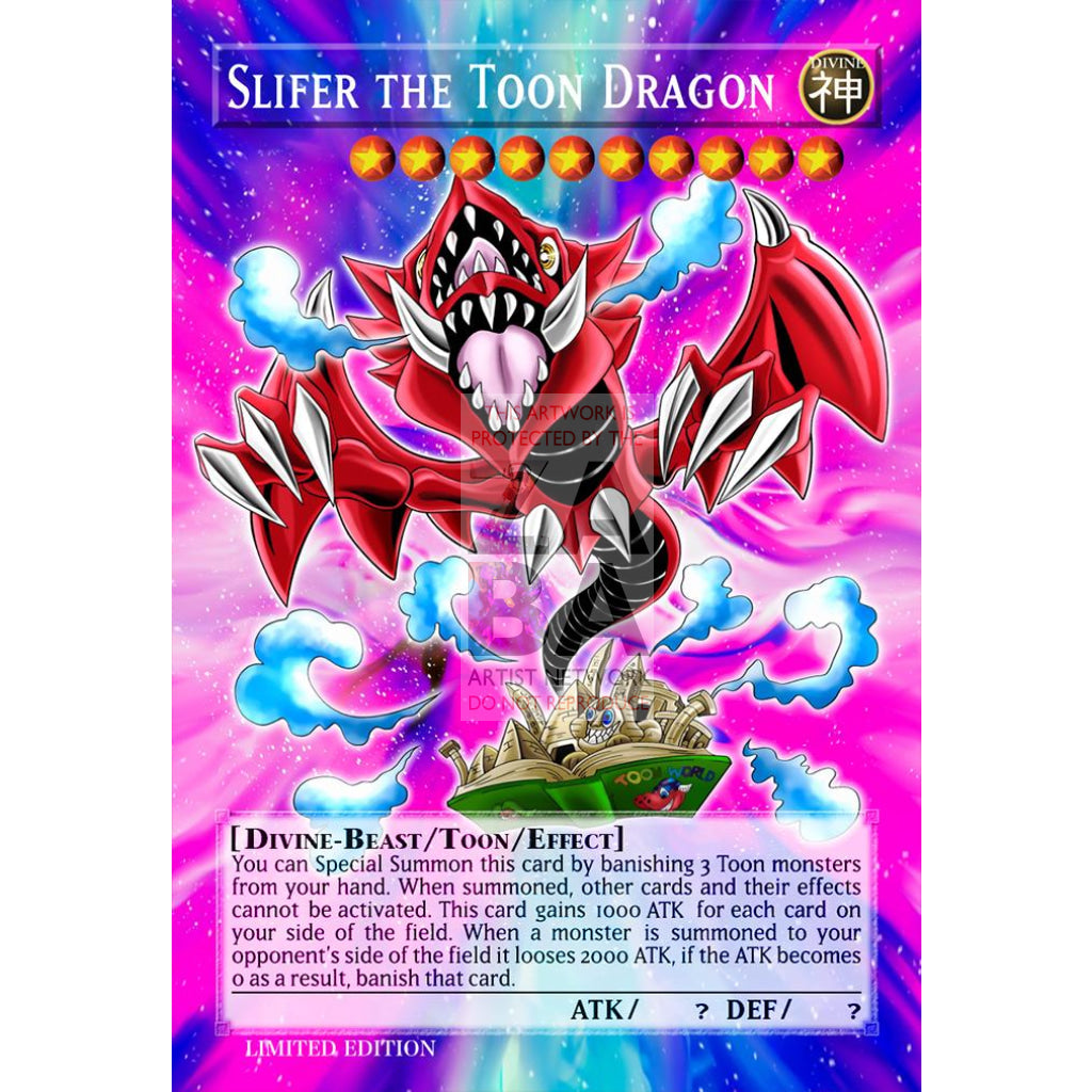 Slifer the Toon Dragon Full Art ORICA - Custom Yu-Gi-Oh! Card - ZabaTV