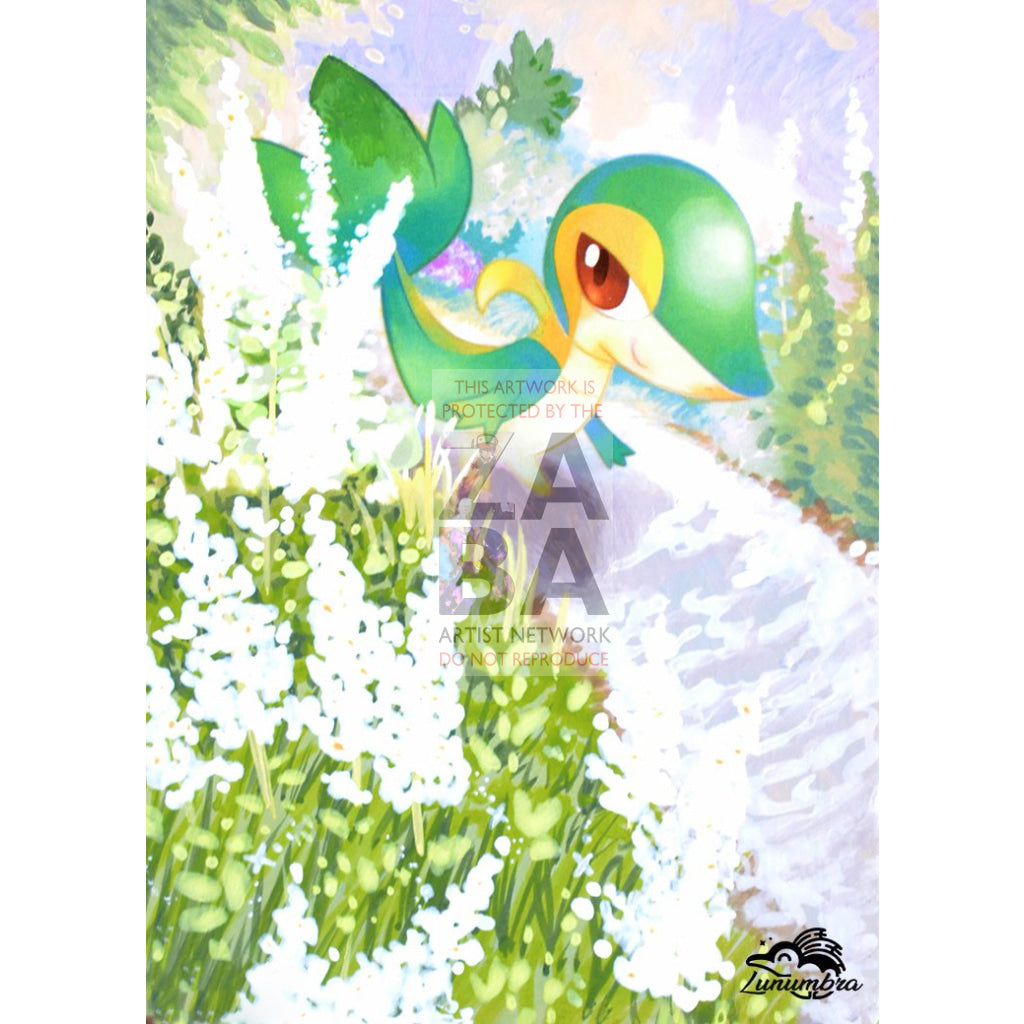 Snivy 5/124 Fates Collide Extended Art Custom Pokemon Card Textless Silver Holographic