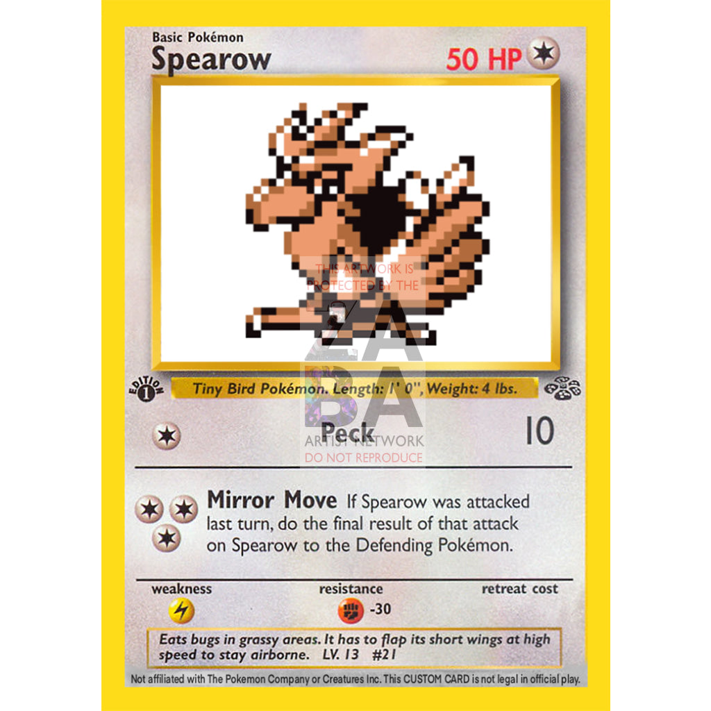 Spearow Game Sprite Custom Pokemon Card - ZabaTV
