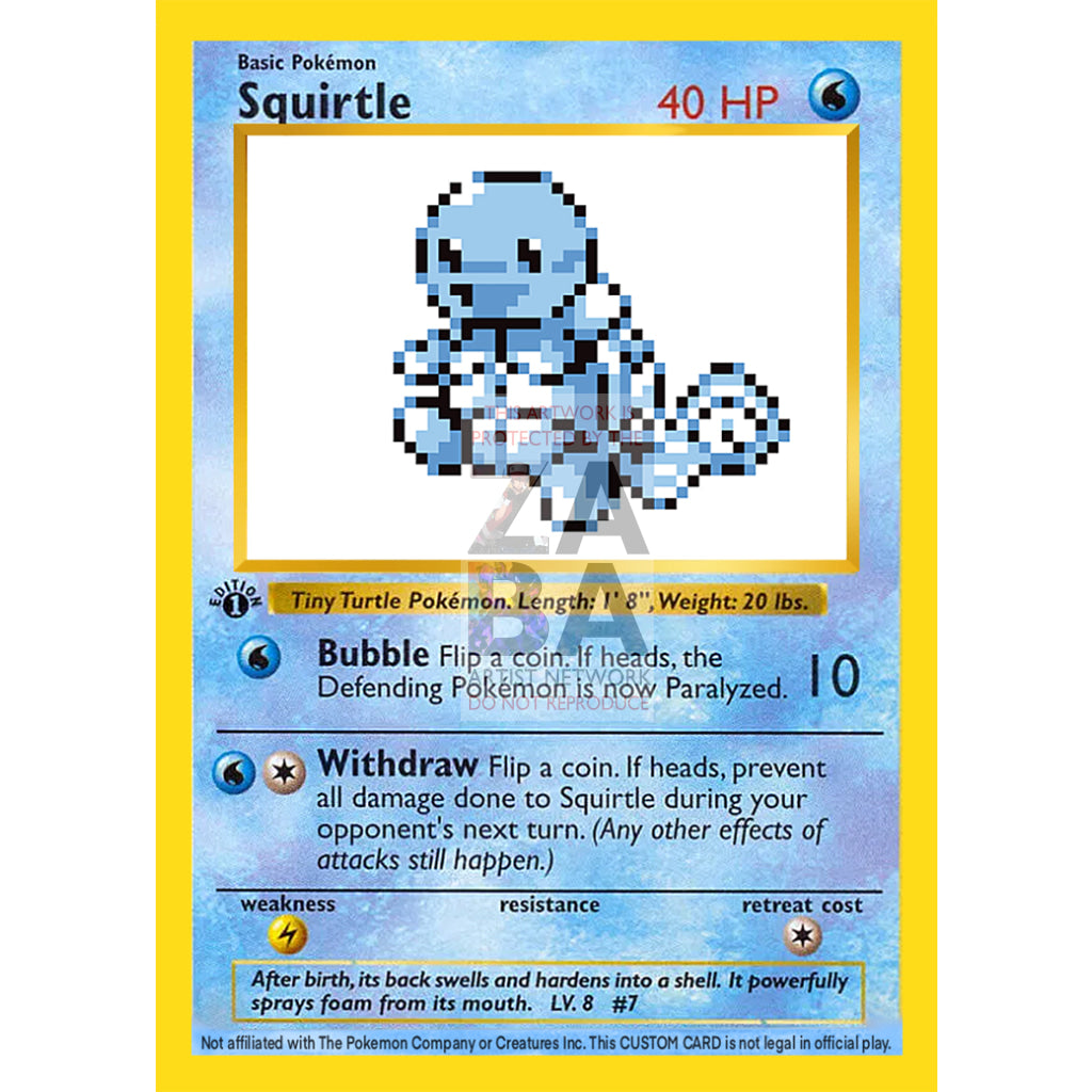 Squirtle Game Sprite Custom Pokemon Card - ZabaTV