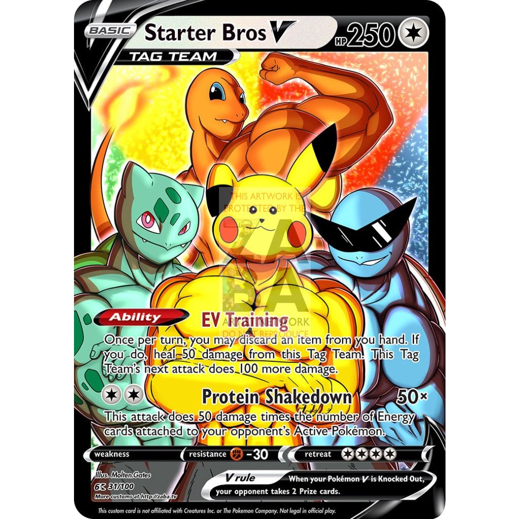 Starter Bros V Custom Pokemon Card - ZabaTV