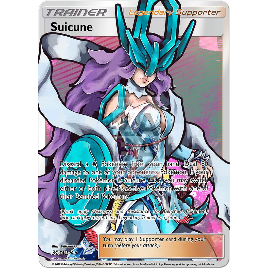 Suicune (Legendary Trainer) Custom Pokemon Card Silver Holographic