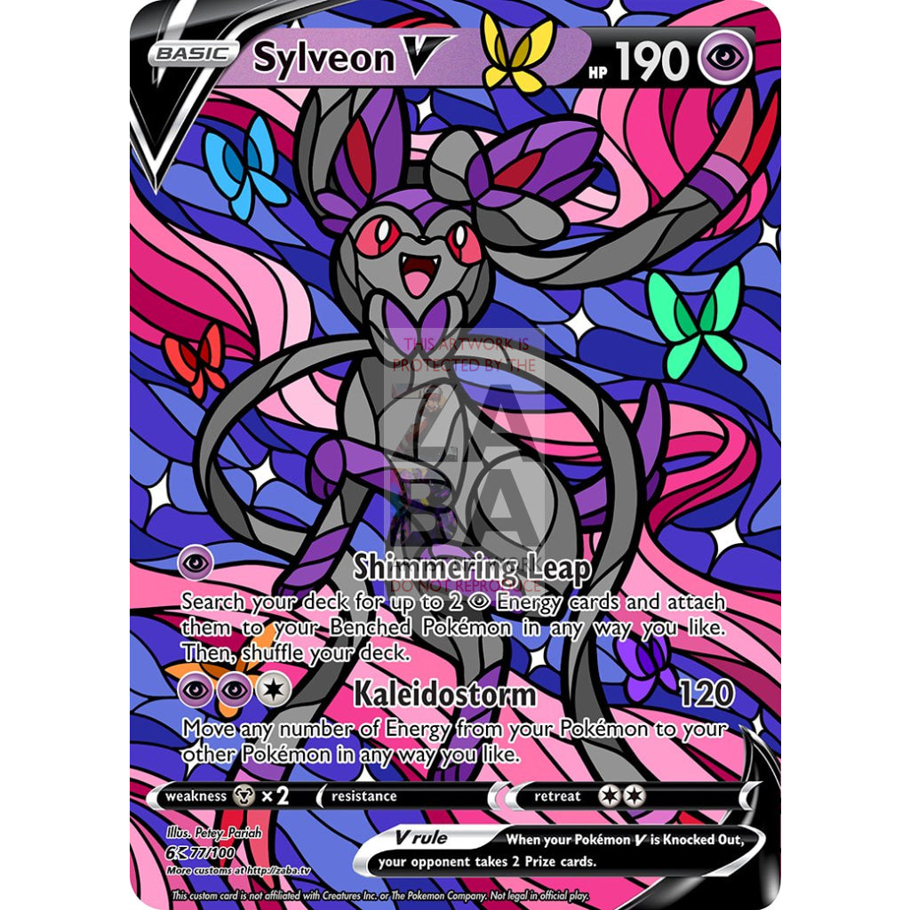Sylveon V Stained-Glass Custom Pokemon Card - ZabaTV