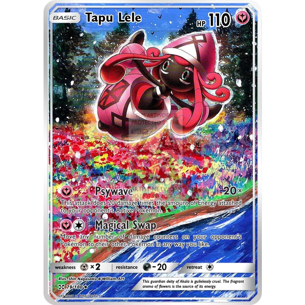 Tapu Lele 94/138 Ultra Prism Extended Art Custom Pokemon Card - ZabaTV