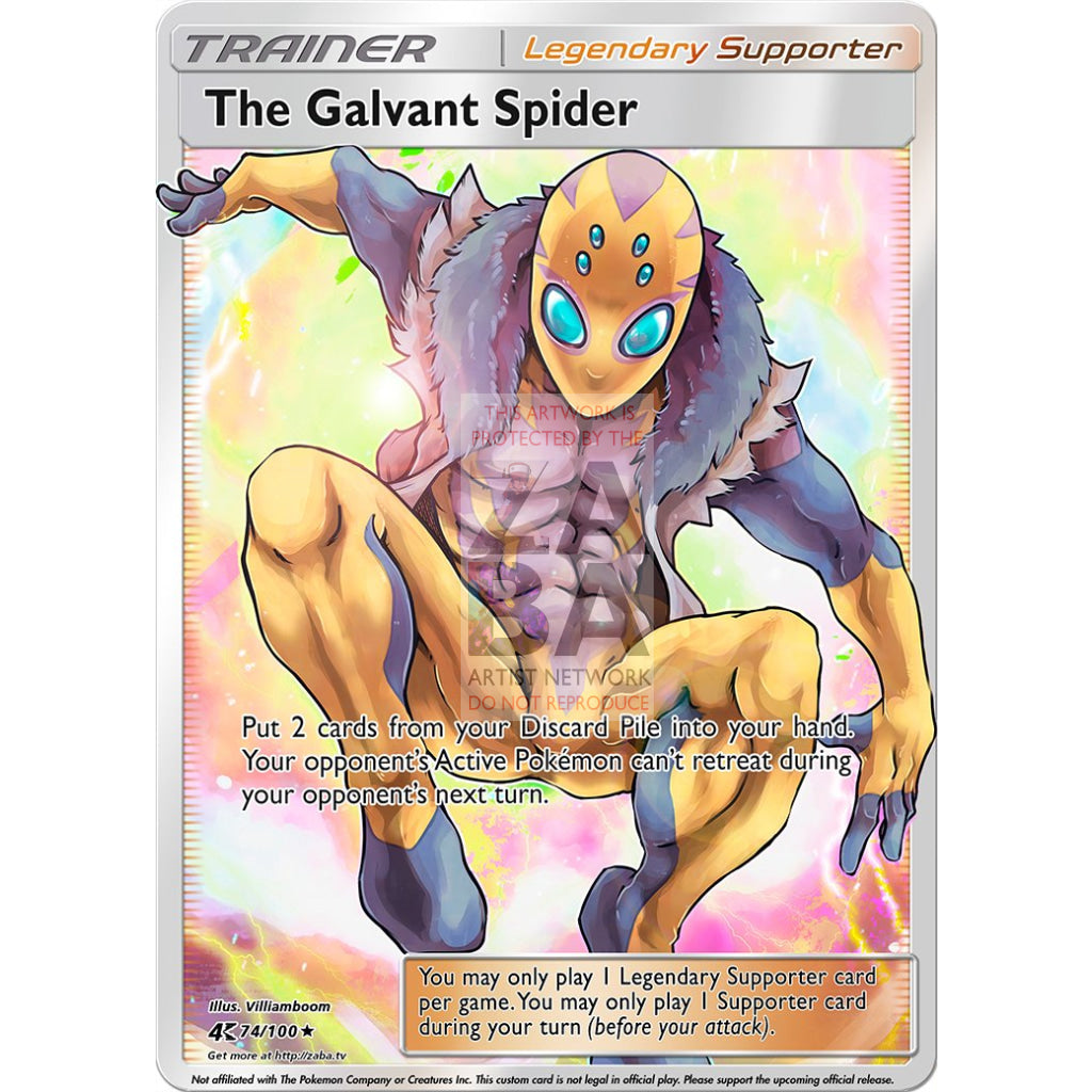 The Galvant Spider (Legendary Trainer) Custom Pokemon Card Silver Foil