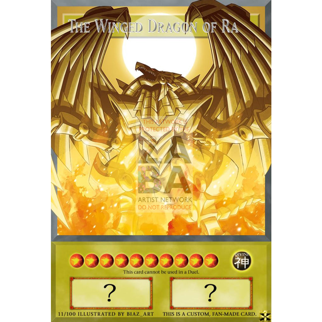 The Winged Dragon Of Ra Full Art Orica - Custom Yu-Gi-Oh! Card No Effect Box Silver Foil