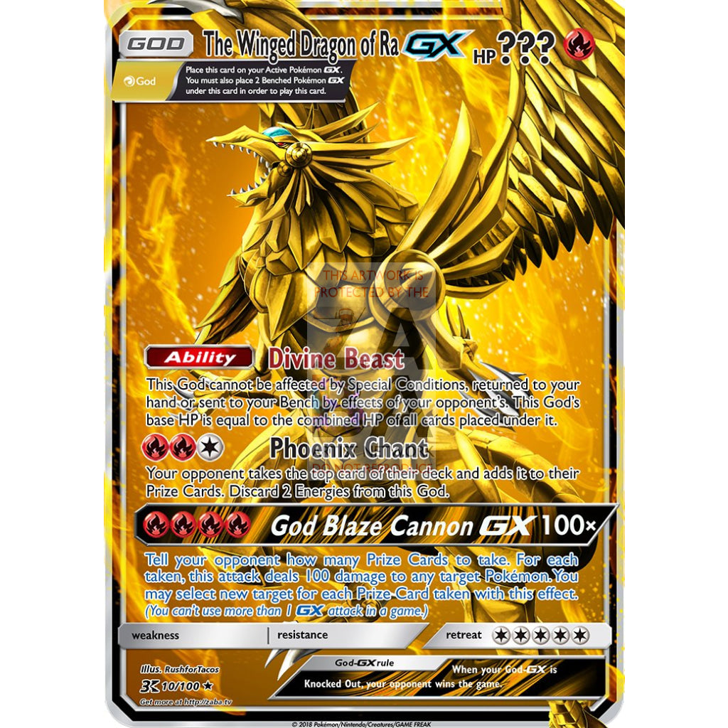 The Winged Dragon of Ra GX (Pokemon Yu-Gi-Oh! God Card Crossover) Custom Pokemon Card - ZabaTV