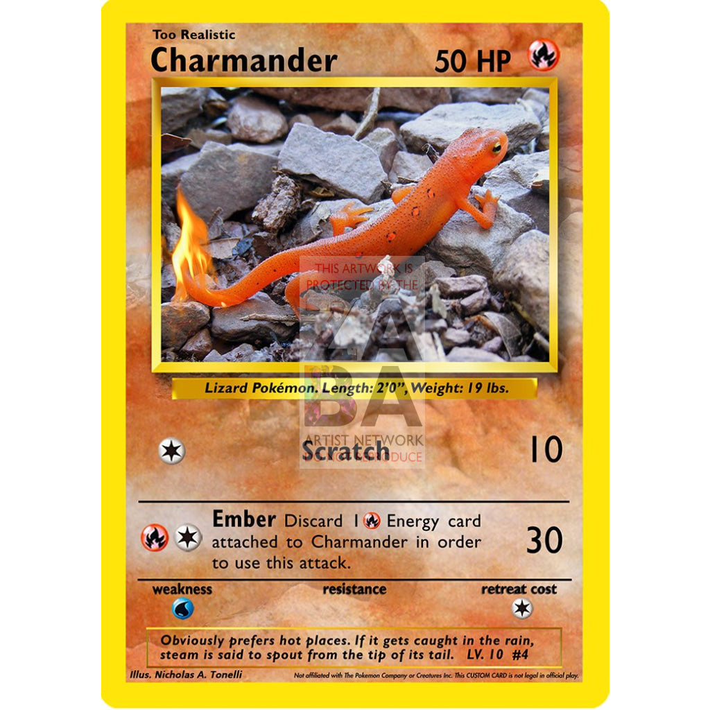 Too Realistic Charmander Base Set Custom Pokemon Card - ZabaTV