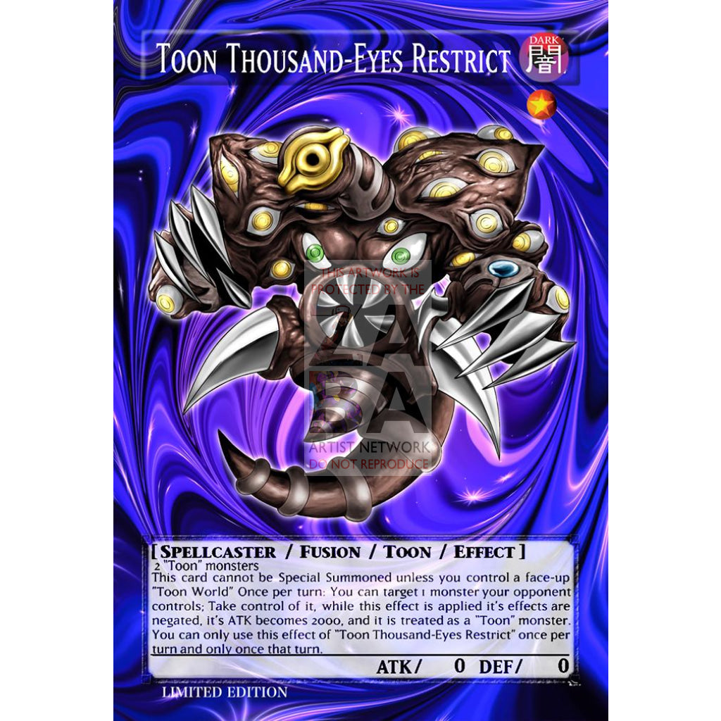Toon Thousand-Eyes Restrict Full Art Orica - Custom Yu-Gi-Oh! Card