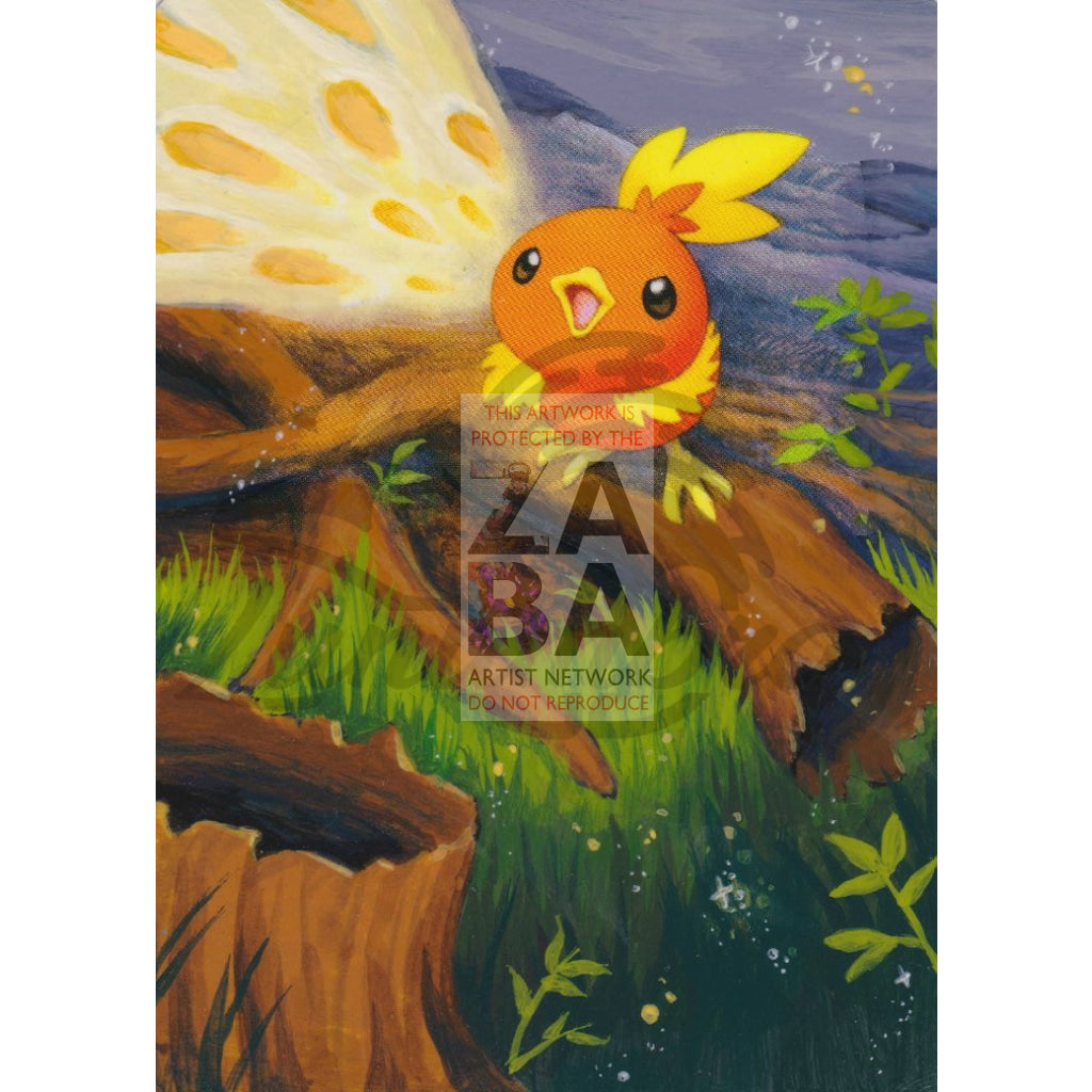 Torchic 99/133 Platinum Extended Art Custom Pokemon Card Textless Silver Holographic