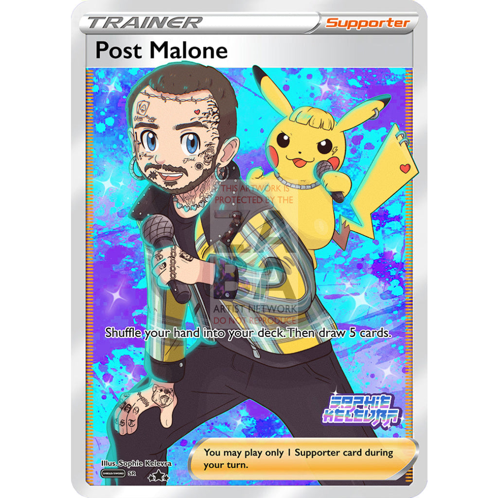 Trainer Post Malone Custom Pokemon Card - ZabaTV