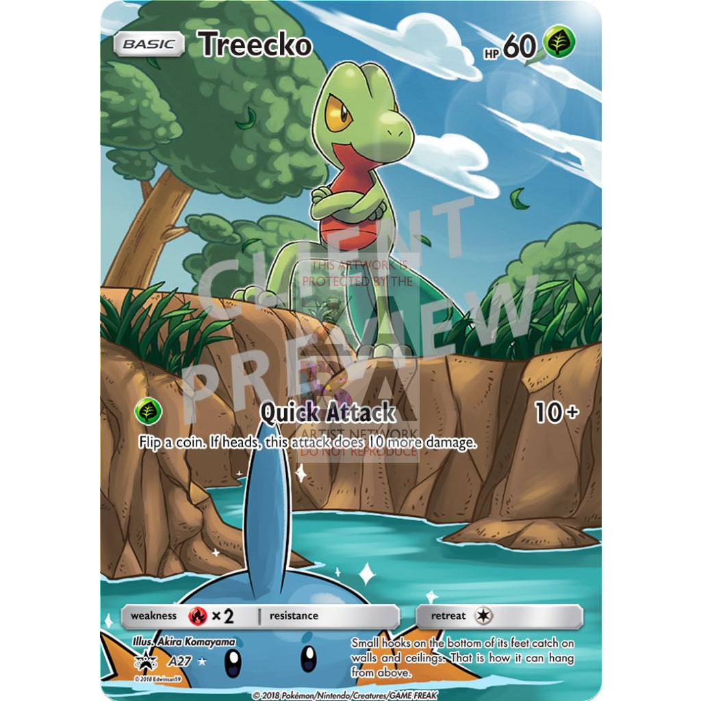 Treecko XY36 Promo Extended Art Custom Pokemon Card - ZabaTV