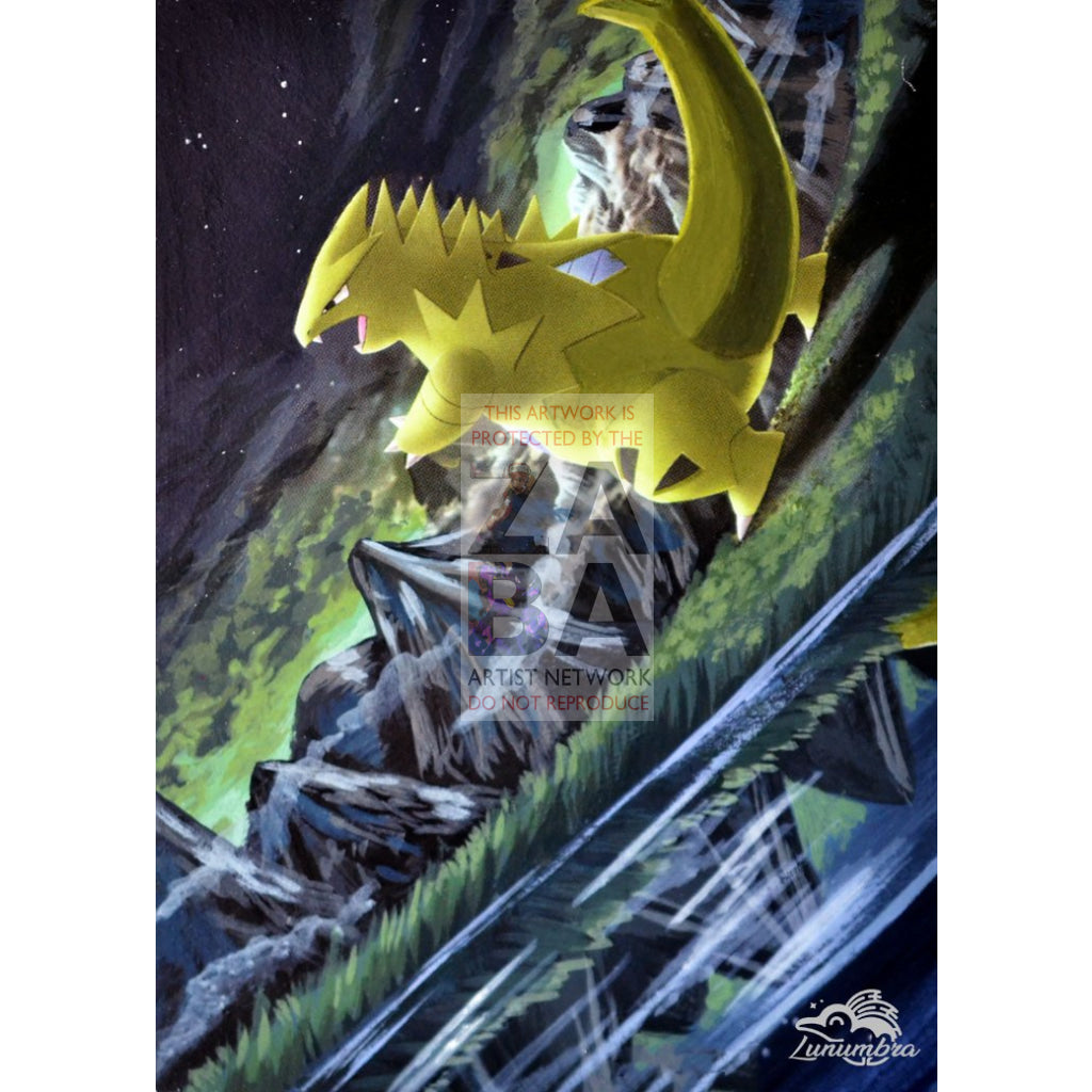 Tyranitar 30/100 Stormfront Extended Art Custom Pokemon Card Textless Silver Holographic