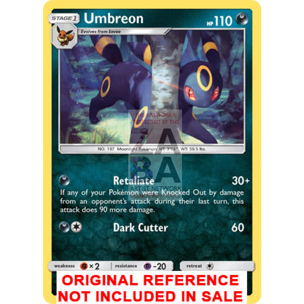 Umbreon 120/214 Lost Thunder Extended Art Custom Pokemon Card - ZabaTV