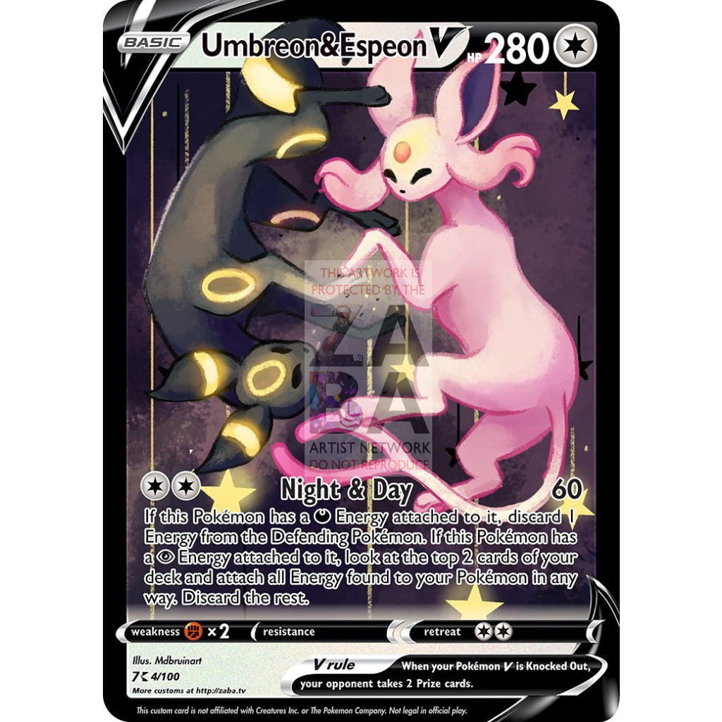 Umbreon & Espeon V Custom Pokemon Card - ZabaTV