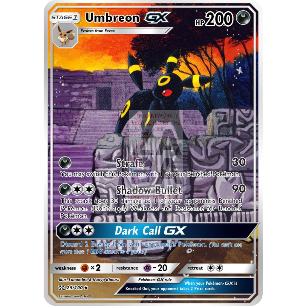 Umbreon GX Extended Art Custom Pokemon Card - ZabaTV