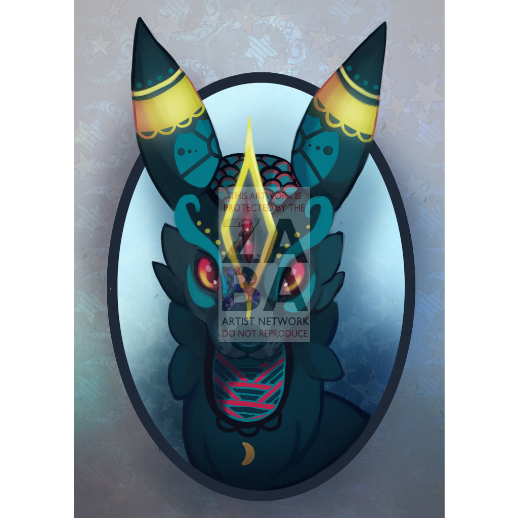 Umbreon Tribal Art Custom Pokemon Card - ZabaTV