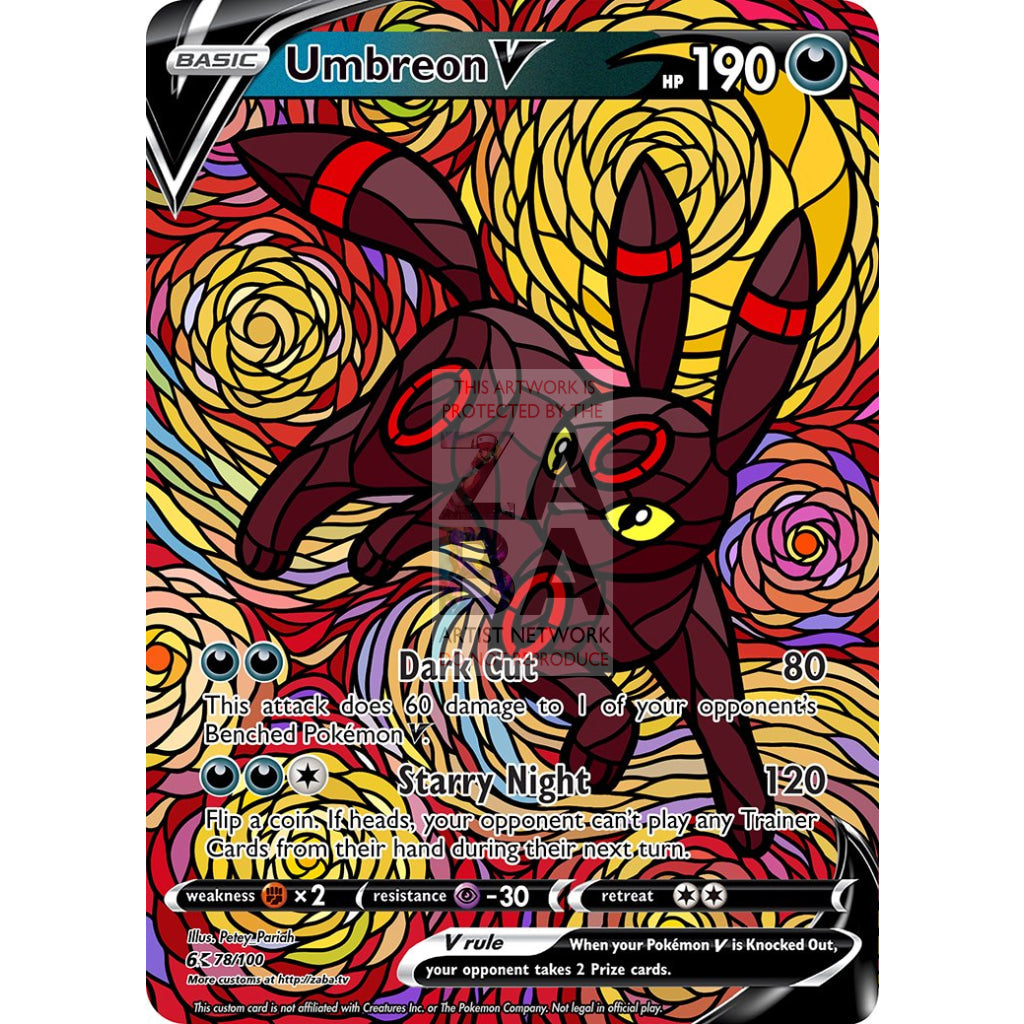 Umbreon V Stained-Glass Custom Pokemon Card - ZabaTV