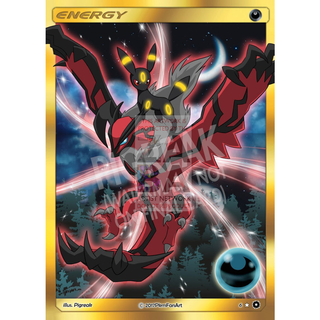 Umbreon & Yveltal Dark Energy PIGREAK Custom Pokemon Card - ZabaTV